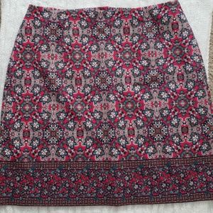 Floral pattern ponte skirt